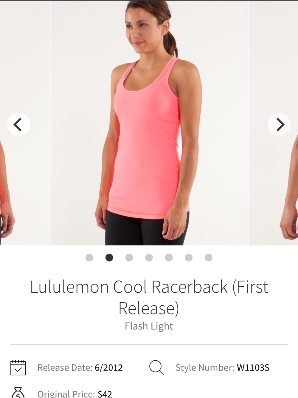 lululemon athletica Cool Racerback Tank Top in Orange/ Coral